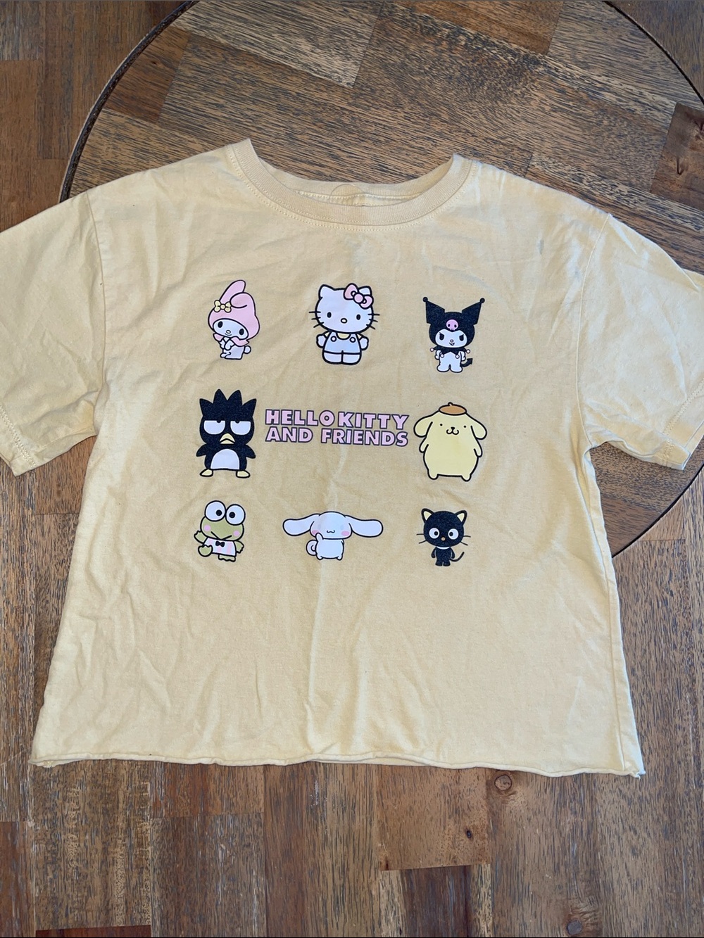 Hello Kitty Yellow Graphic Tee with Character Grid